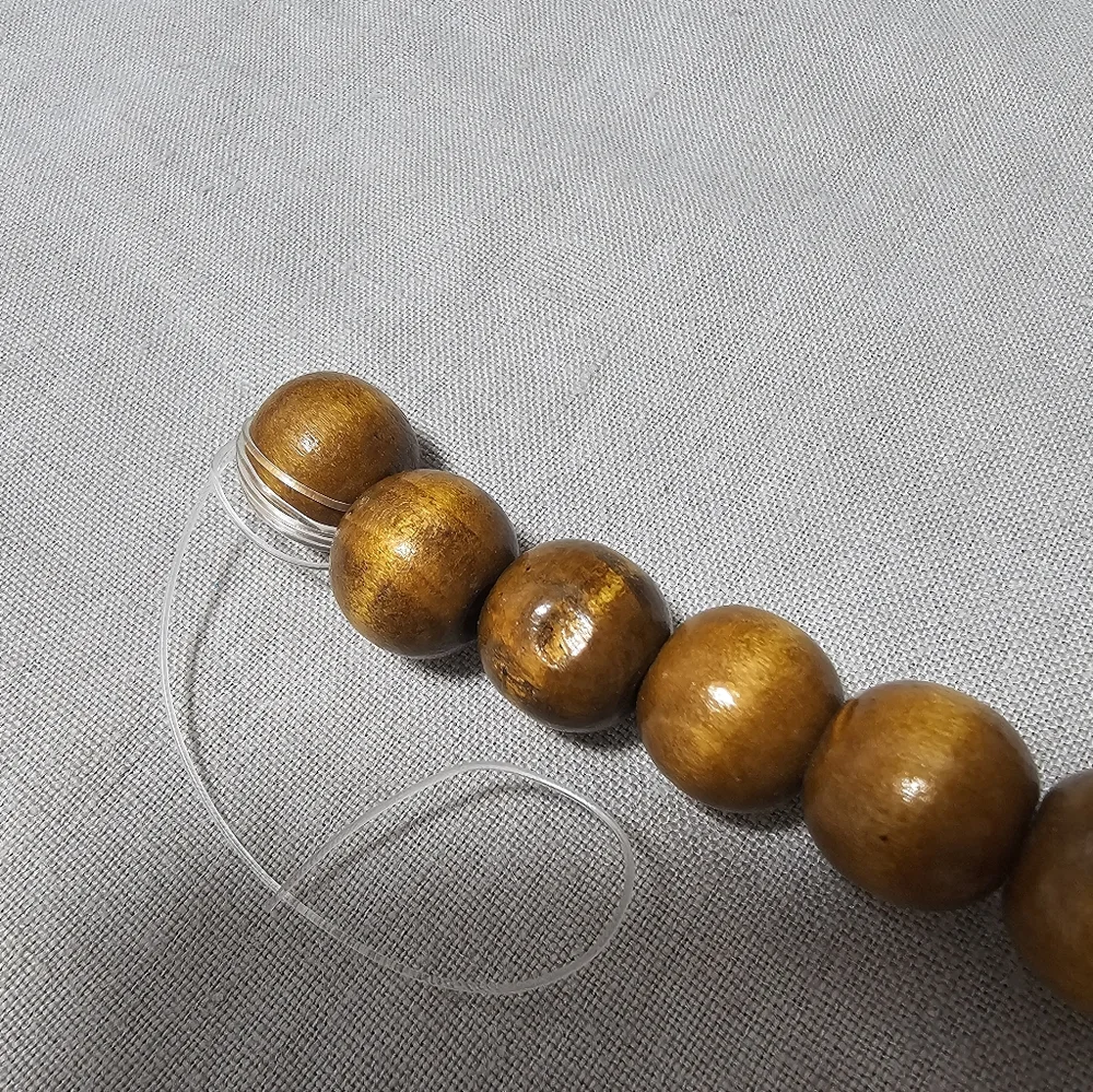 Set Of 2 - 11 Ft Wooden Beaded Garland